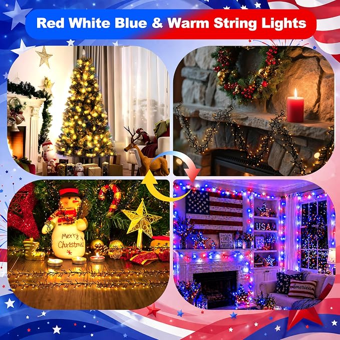 Red White Blue & Warm White