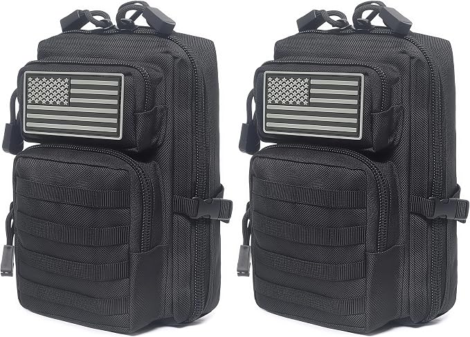 Black- 2pack backpack-style pouches