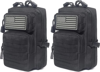 Black- 2pack backpack-style pouches
