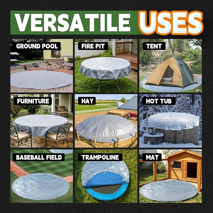 Silver/Blue-round Tarp