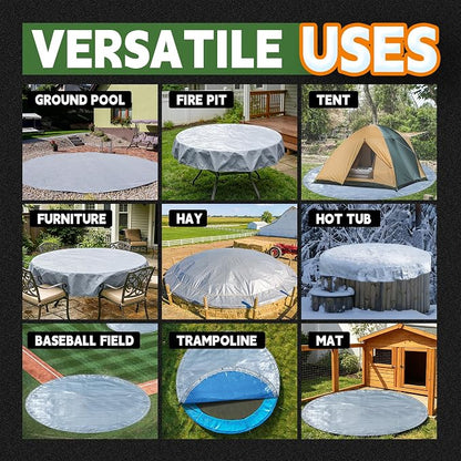 Silver/Blue-round Tarp