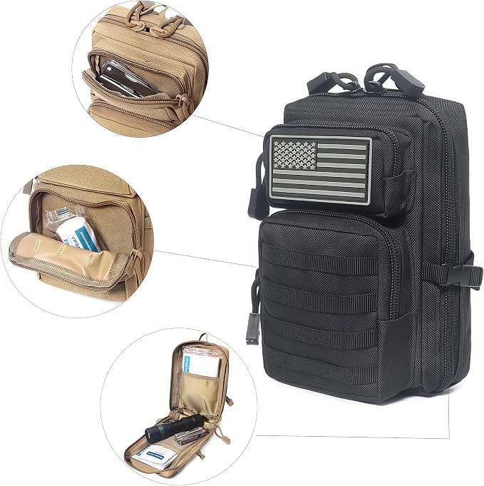 Black- 2pack backpack-style pouches